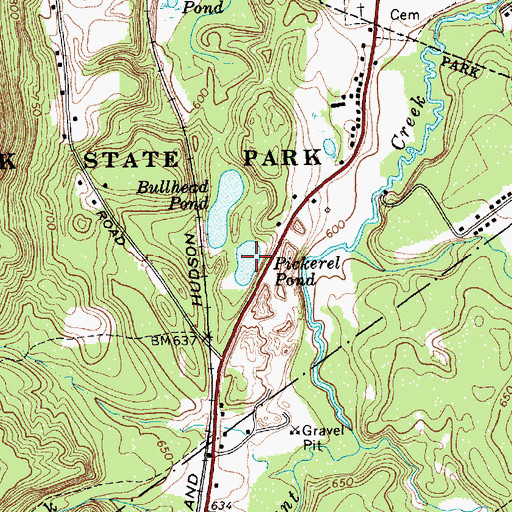 Topographic Map of Pickerel Pond, NY