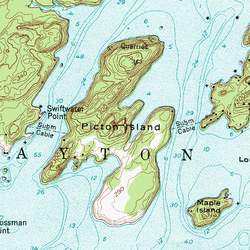 Topographic Map of Picton Island, NY