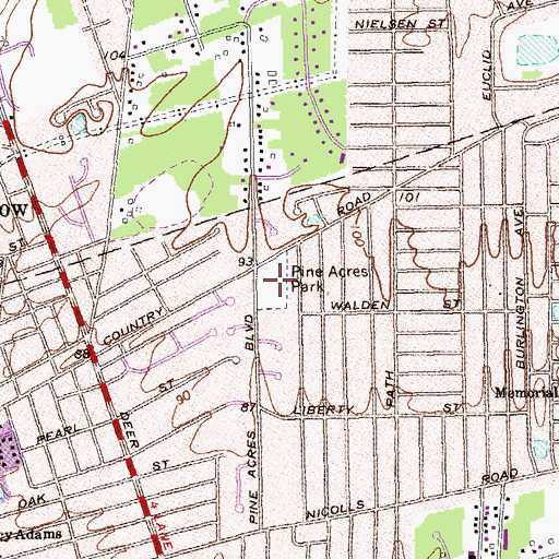Topographic Map of Pine Acres Park, NY