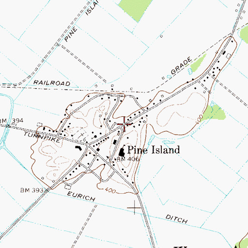 Topographic Map of Pine Island, NY