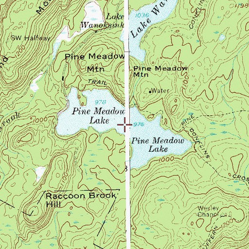 Topographic Map of Pine Meadow Lake, NY
