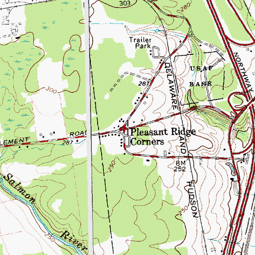 Topographic Map of Pleasant Ridge Corners, NY