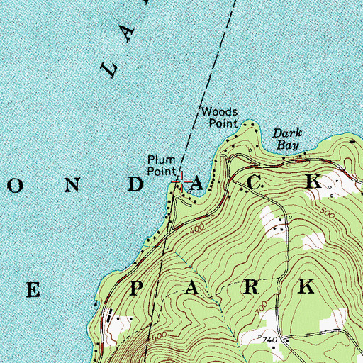 Topographic Map of Plum Point, NY
