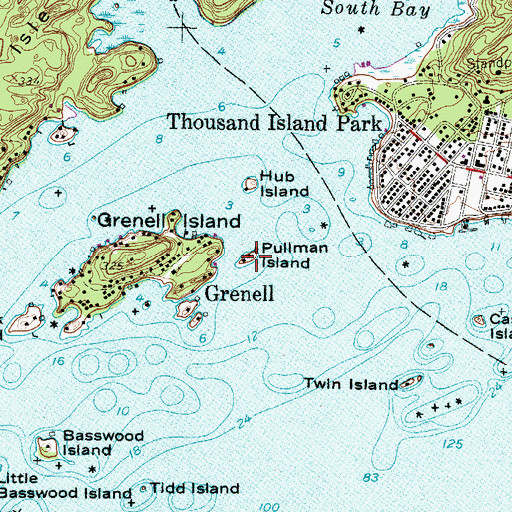 Topographic Map of Pullman Island, NY