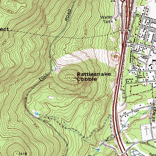 Topographic Map of Rattlesnake Cobble, NY