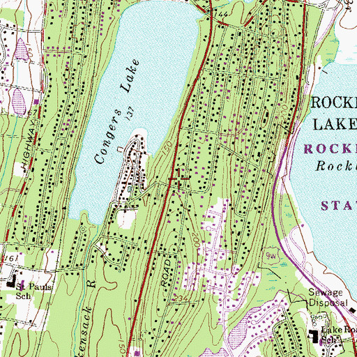 Topographic Map of Rockland Lake, NY