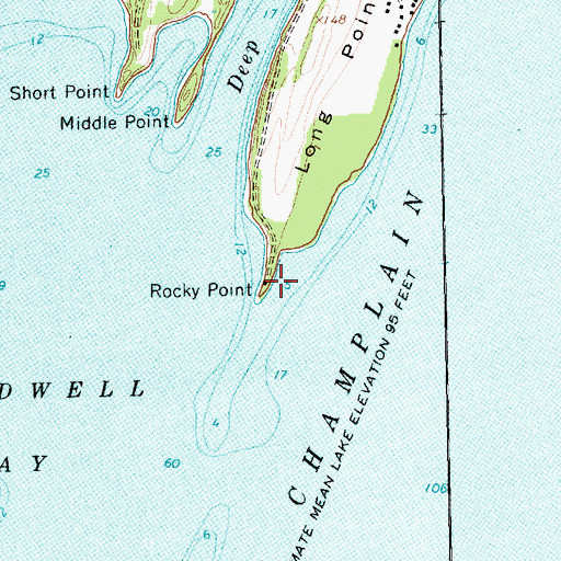 Topographic Map of Rocky Point, NY