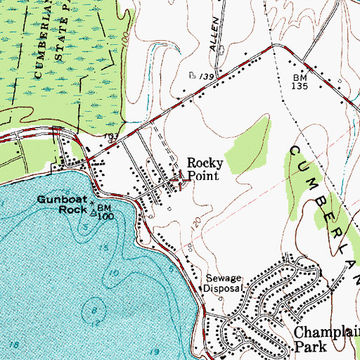 Topographic Map of Rocky Point, NY