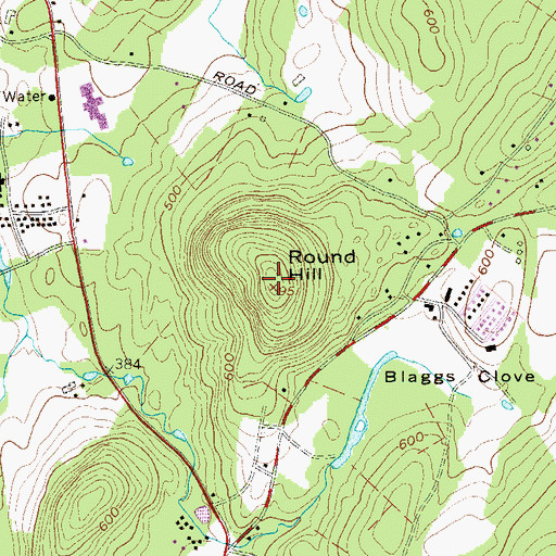 Topographic Map of Round Hill, NY