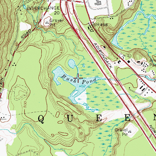 Topographic Map of Rush Pond, NY