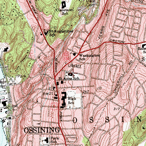 Topographic Map of Saint Anns School, NY