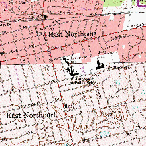 Topographic Map of Saint Anthony of Padua School, NY