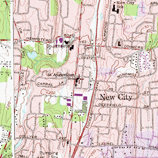Topographic Map of Saint Augustines School, NY