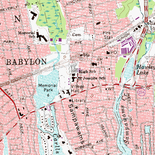 Topographic Map of Saint Josephs School, NY