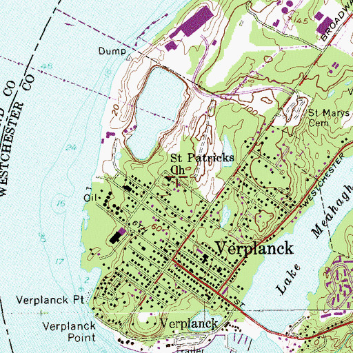 Topographic Map of Saint Patrick's Roman Catholic Church, NY