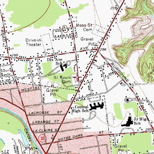 Topographic Map of Saint Pauls Cemetery, NY