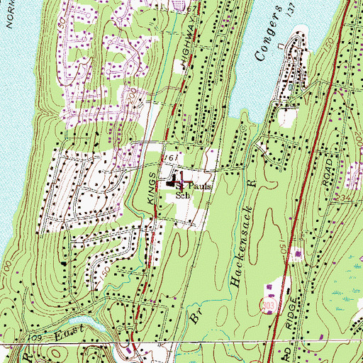 Topographic Map of Saint Pauls School, NY
