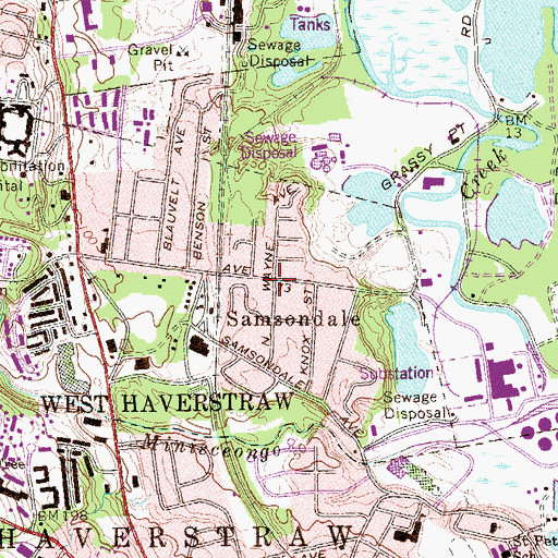 Topographic Map of Samsondale, NY