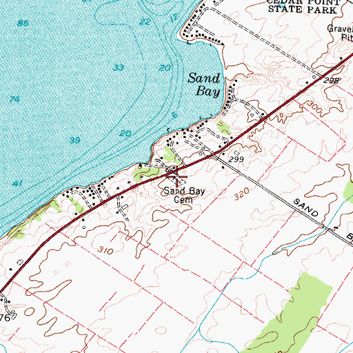 Topographic Map of Sand Bay Cemetery, NY