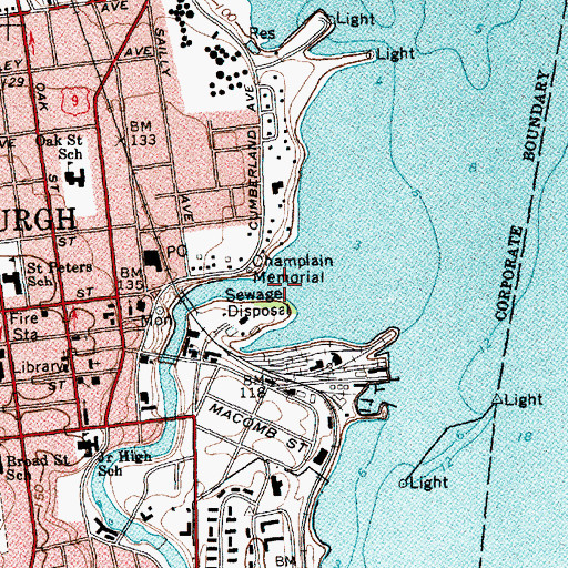 Topographic Map of Saranac River, NY