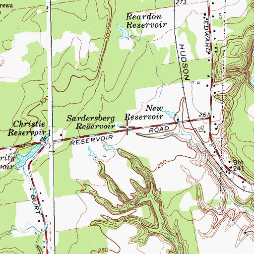 Topographic Map of Sardersberg Reservoir, NY