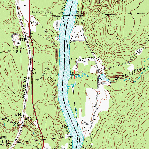 Topographic Map of Schaeffers Brook, NY