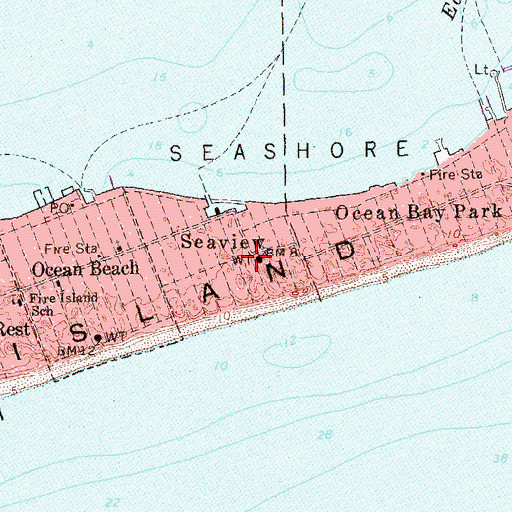 Topographic Map of Seaview, NY