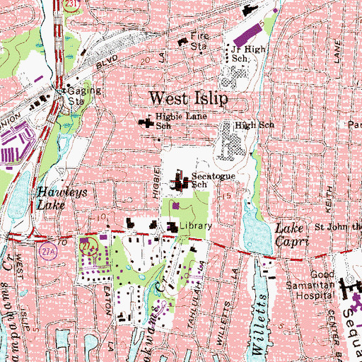 Topographic Map of Paul J Bellew Elementary School, NY