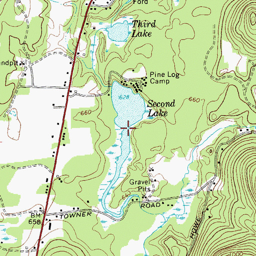 Topographic Map of Second Lake, NY
