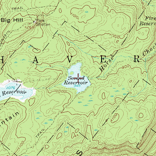 Topographic Map of Second Reservoir, NY