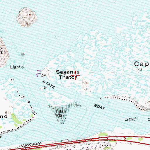 Topographic Map of Seganus Thatch, NY
