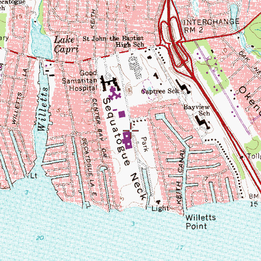 Topographic Map of Sequatogue Neck, NY
