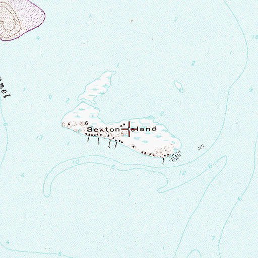 Topographic Map of Sexton Island, NY
