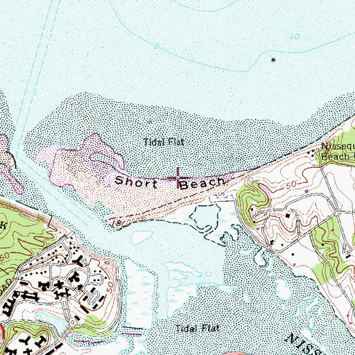 Topographic Map of Short Beach, NY