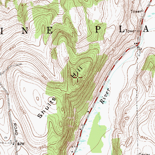 Topographic Map of Shults Hill, NY
