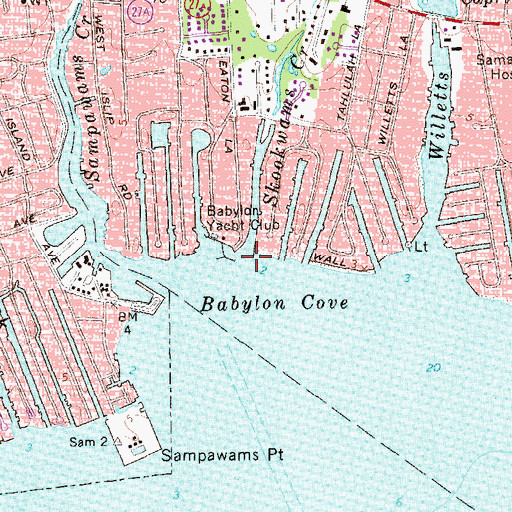 Topographic Map of Skookwams Creek, NY