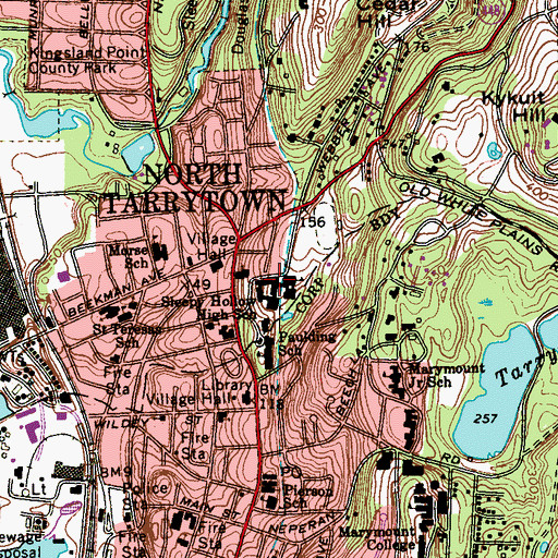 Topographic Map of Sleepy Hollow High School, NY