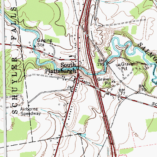 Topographic Map of South Plattsburgh, NY