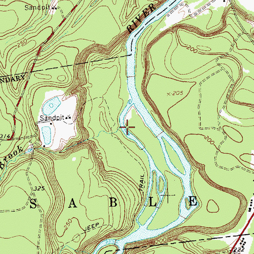 Topographic Map of Southwick Brook, NY