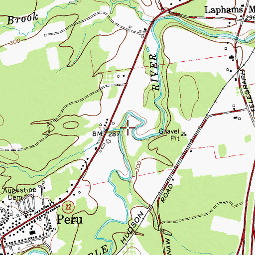 Topographic Map of Spaulding Brook, NY