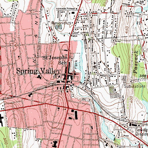 Topographic Map of Spring Valley, NY