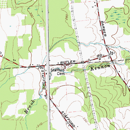 Topographic Map of Stafford Cemetery, NY