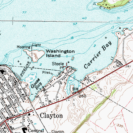 Topographic Map of Steele Point, NY