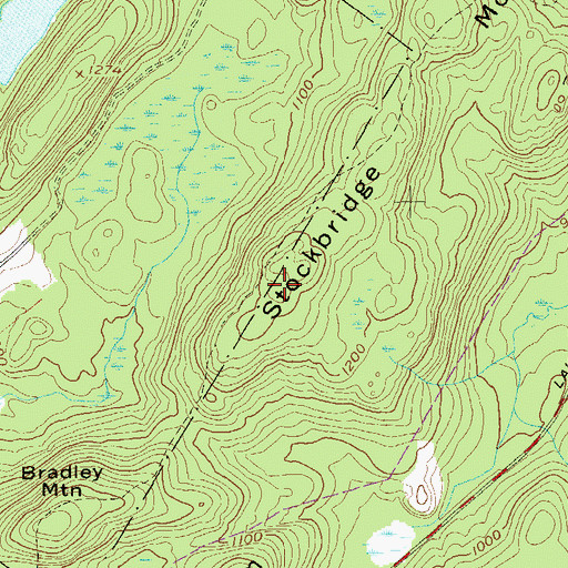 Topographic Map of Stockbridge Mountain, NY