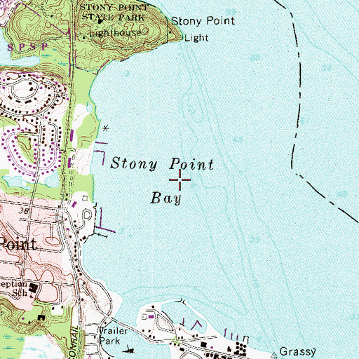 Topographic Map of Stony Point Bay, NY