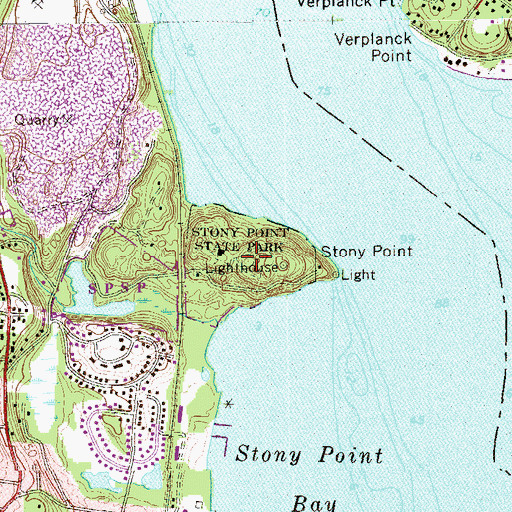 Topographic Map of Stony Point State Park, NY