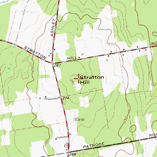Topographic Map of Stratton Hill, NY
