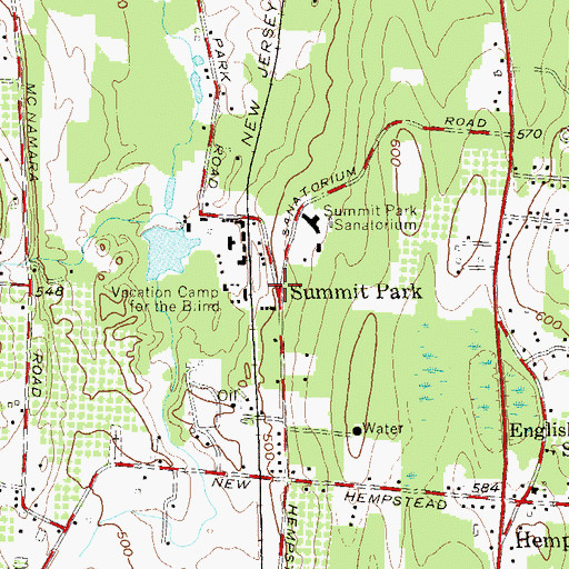 Topographic Map of Summit Park, NY