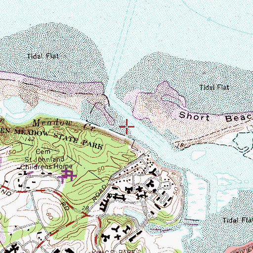 Topographic Map of Sunken Meadow Creek, NY