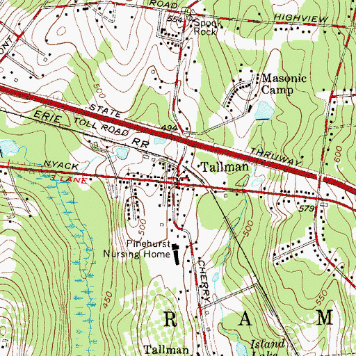 Topographic Map of Tallman, NY